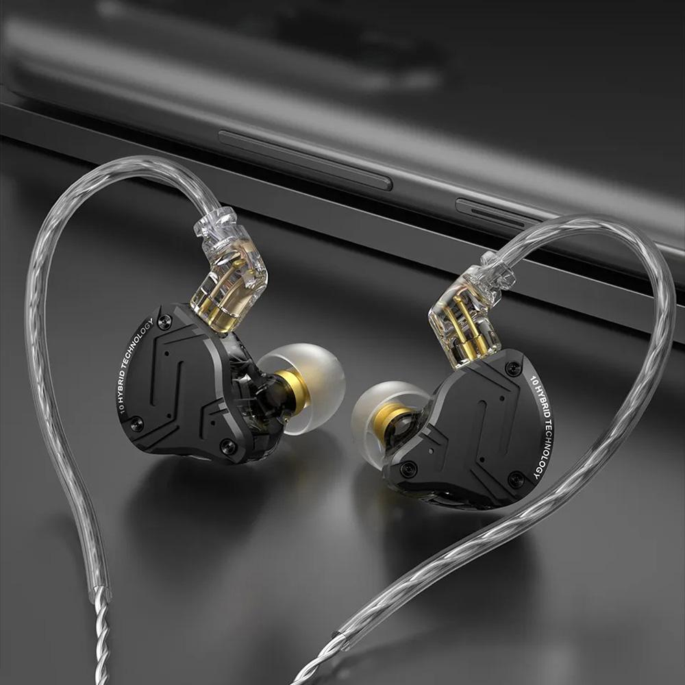 KZ ZS10 PRO X Новые улучшенные наушники Hi-Fi с гибридными драйверами 1DD+4BA, внутриканальными басовыми наушниками с шумоподавлением и съемным кабелем.