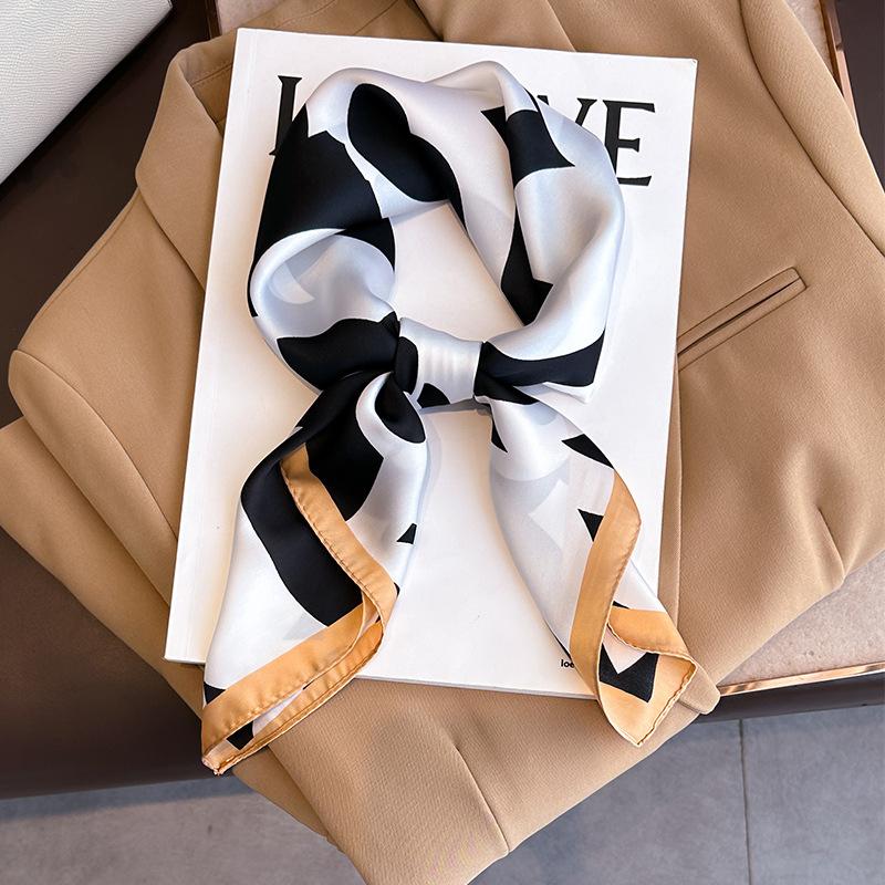 New Silk Shawl Square Scarf for Women Neckerchief Female Headband Hair Wrap Print Ladies Foulard Fashion Hijab Bandana