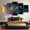 5 Panels Planets Solar System Outer Space Canvas Painting Posters and Prints Wall Art Pictures Living Room Home Decor No Frame