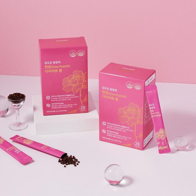 Таблетки для похудения восточной медицины директора Ким О Гона, 28 пакетов_Снижение жировых отложений, шелуха семян подорожника, пищевые волокна гарцинии, 140 г, 2 коробки