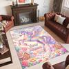 Unicorn Theme Crystal Velvet Floor Rug Personalized Custom Name Text Warm Carpet Home Decoration