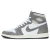 Черные кроссовки унисекс Air 1 Retro High OG Серые огненно-красные светло-дымчато-серые DZ5485-051