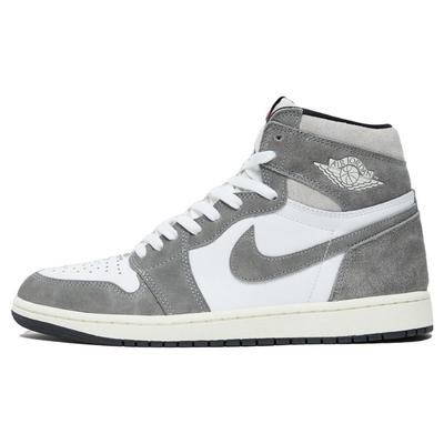 Черные кроссовки унисекс Air 1 Retro High OG Серые огненно-красные светло-дымчато-серые DZ5485-051