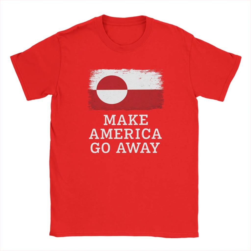 Oversized T Shirt Summer Make America Go Away Leisure Tshirts Greenland Flag Cotton Tshirt For Unisex Y2k Short Sleeve Clothing