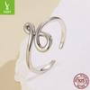 Eternal Symbol Metal Feeling Open Ring S925 Sterling Silver Minimalist Style Line Feeling Ring Jewelry