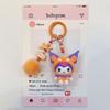 Fashion Kuromi Figure Resin Key Chain Cute Cartoon Print 3D Keyring for Teen Ladies Backpack Pendant Decorative Phone Strap