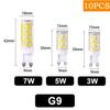 10PCS 7W 5W 3W Brightest G9 LED Lamp AC220V Ceramic SMD2835 LED Bulb Warm/Cool White Spotlight Replace Halogen Light Wholesale