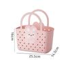 Soft Material Storage Basket Drainable Design Handheld Basket Bath Basket  Dormitory Living