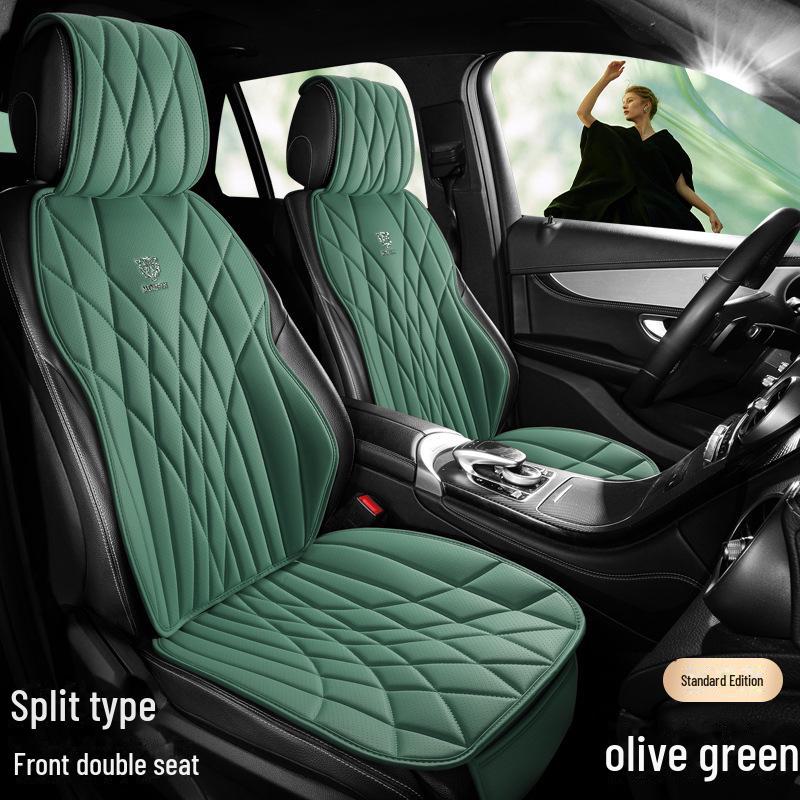 Универсальный комплект подушек для автомобильного сиденья из дышащей кожи наппа - 3 предмета, всесезонный, перфорированный, чехол для заднего сиденья, однокомпонентная подушка для маленького автомобиля