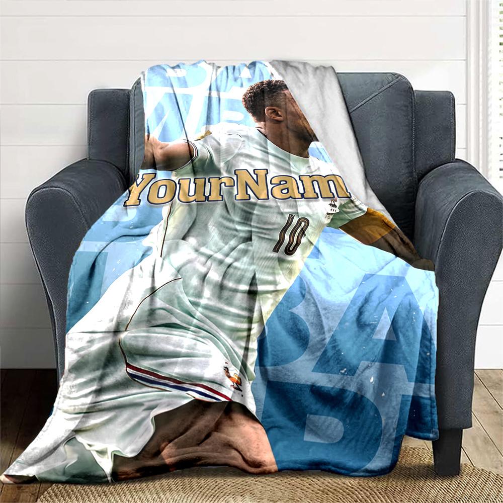 Mbappe Personalized Text Blanket Lightweight Personalized Blanket Comfortable Great for Bed Home Decor Office Nap Ideal for All Seasons