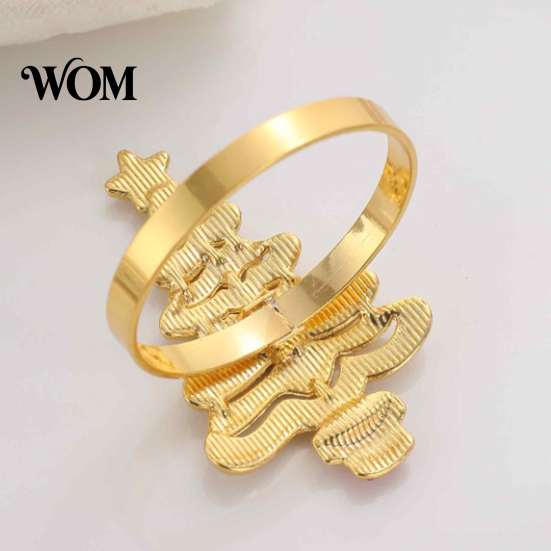 Winter Holiday Tableware Christmas Tree Napkin Ring, Alloy Rhinestone Holder, Rings Band for Dinner Parties Table Decoration Party Settings