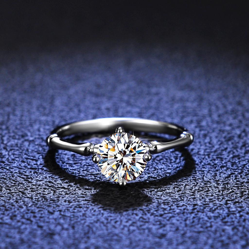 D цвет муассанит бриллиантовое кольцо женское серебряное кольцо бамбуковое кольцо с бриллиантом ins бриллиантовое кольцо обручальное кольцо обручальное кольцо подарок для подруги