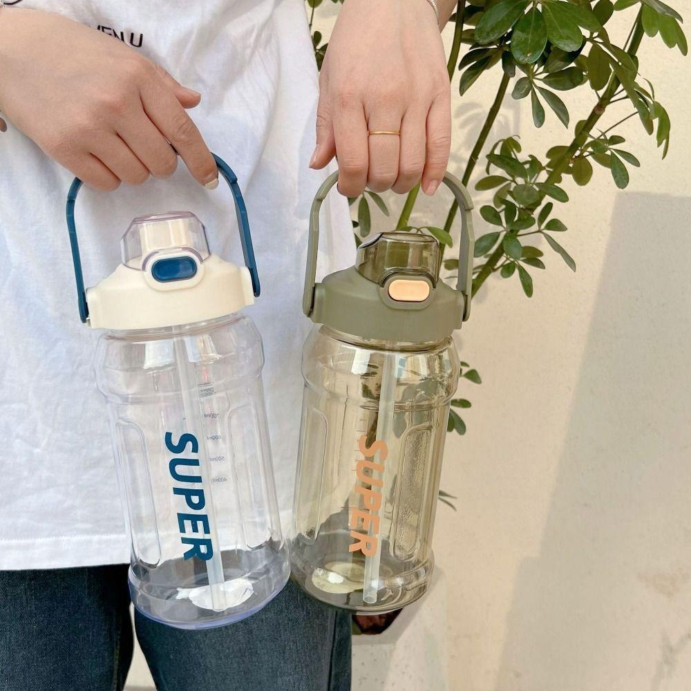 With Straw Water Cup with Straw 1.3L 1.5L 2L Fitness Drinking Bottle Hiking