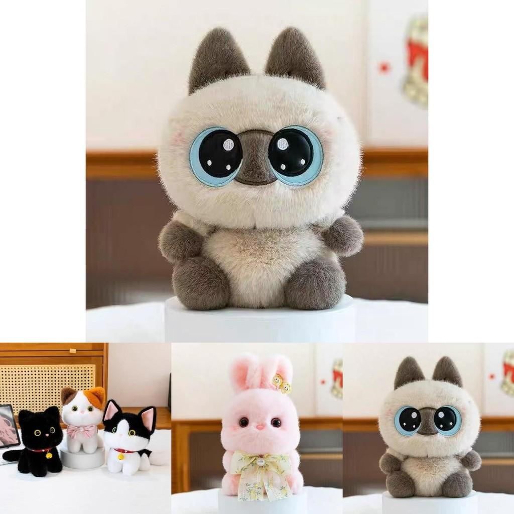 Плюшевая игрушка-кошка, короткий ворс, хлопок, милая кукла-животное для детей и коллекционеров