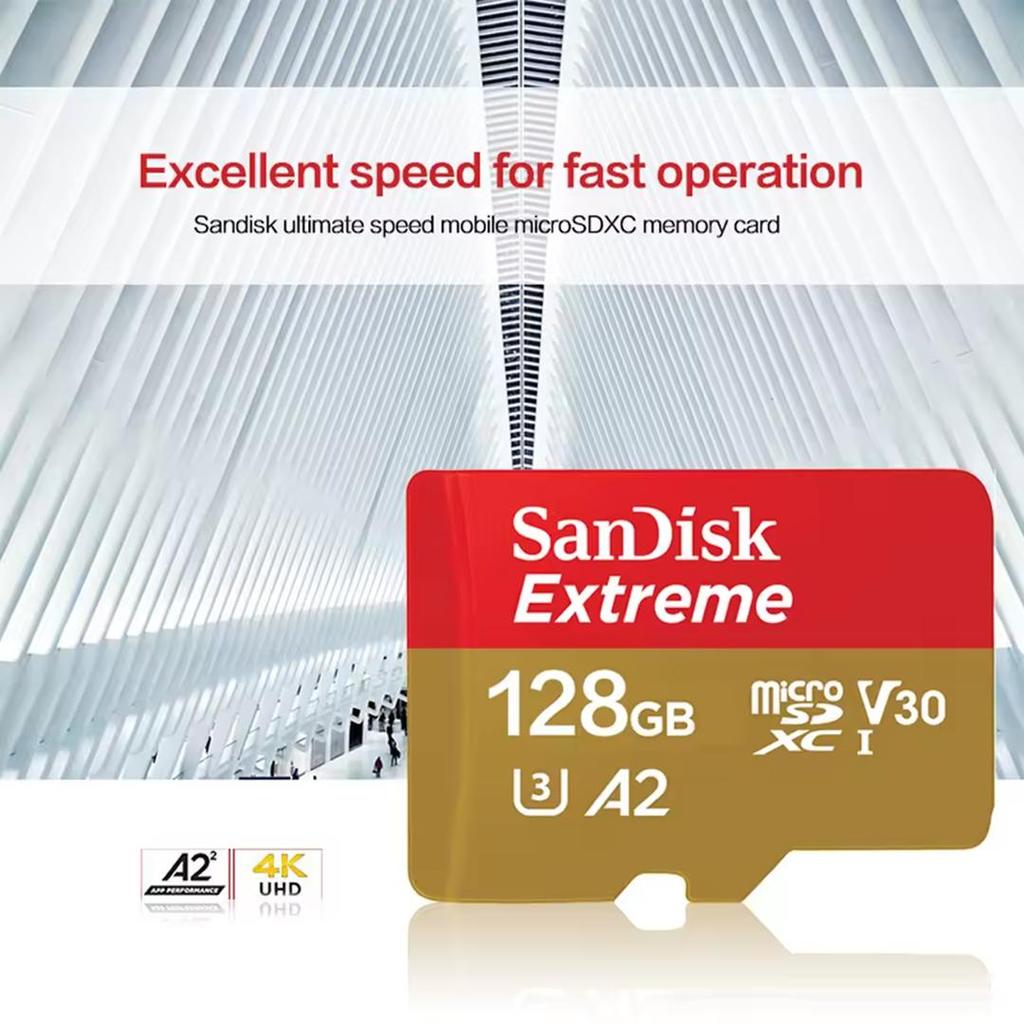 SanDisk Карта памяти Extreme Micro SD 128 ГБ 256 ГБ microSD TF карты памяти U3 4K V30 A2 Class 10 UHS-1 флэш-карта 32 ГБ 64 ГБ 512 ГБ для камеры телефона GoPro