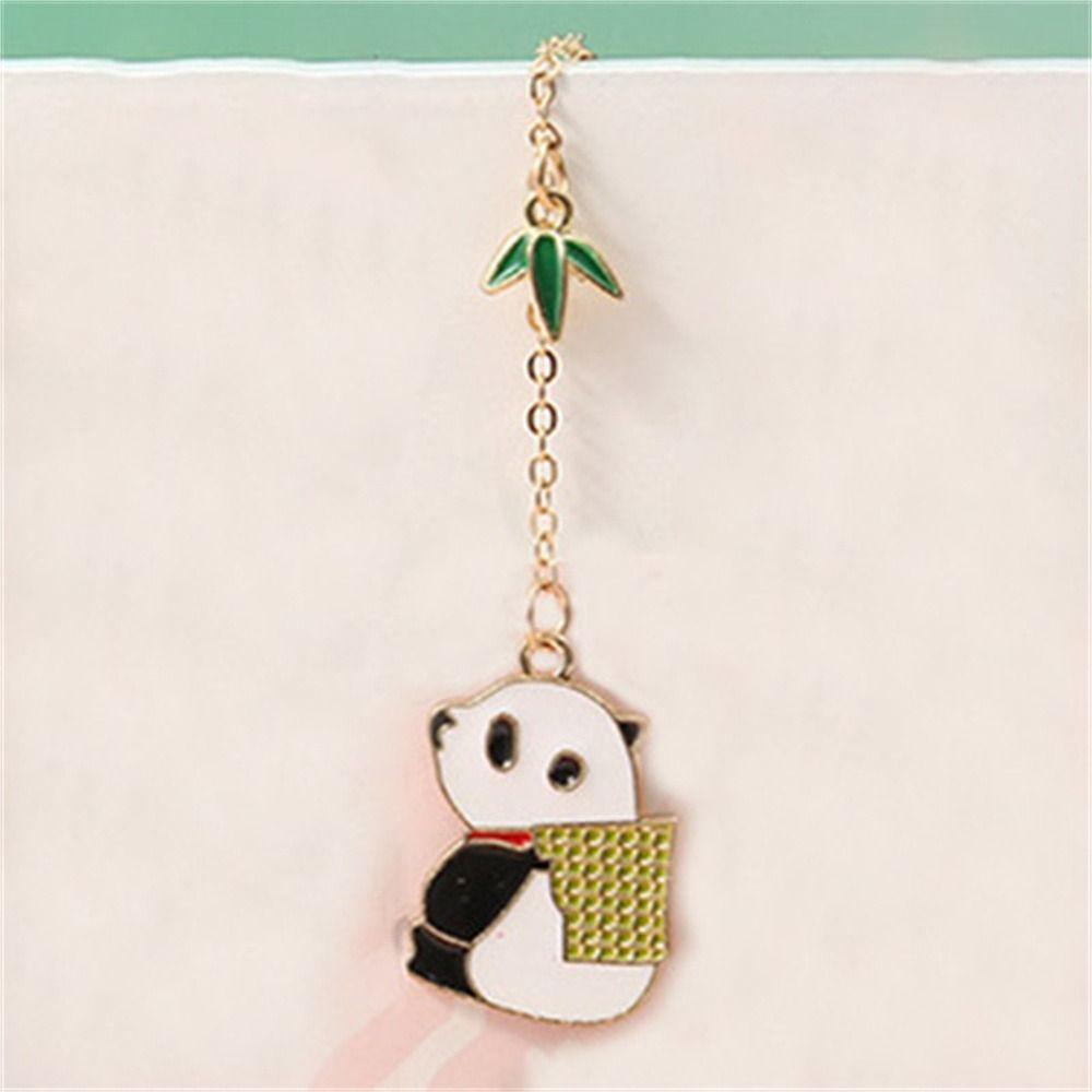 Reading Book mark for Pages Student Cute Paper Clip Metal Bookmark Panda Pendant Panda Bookmark