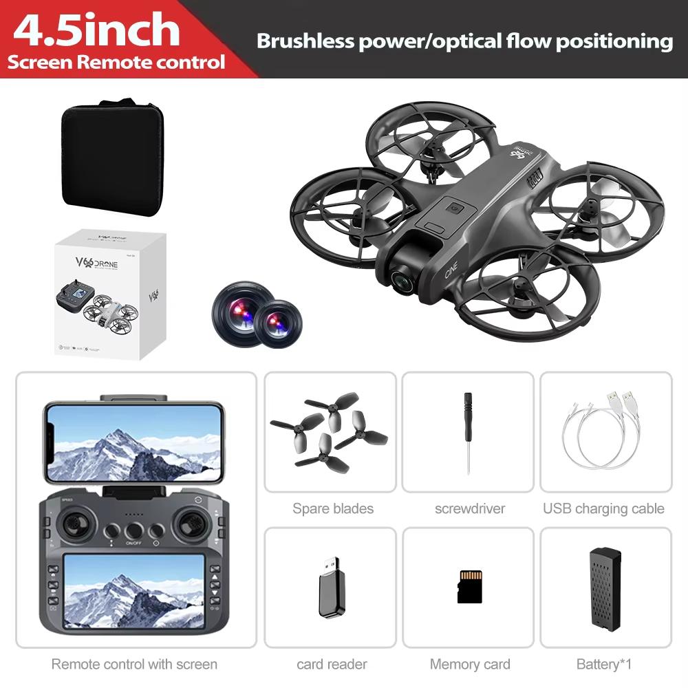 LYZRC 2025 V666 Drone 4K Professional HD Dual Camera UAV 5G WIFI FPV Aerial Photography 4.5-дюймовый экран Remote Control RC Dron Toys