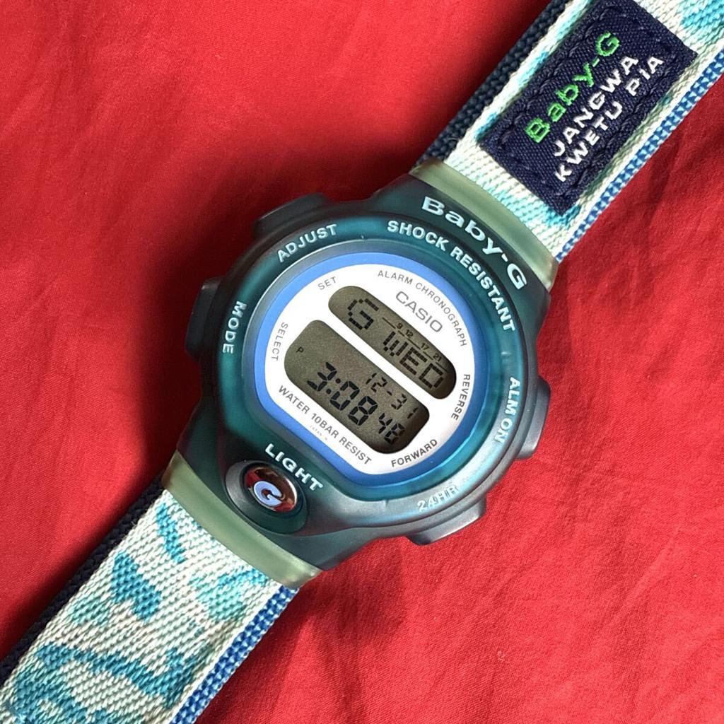 Casio Масаи Мара EL Лев Родитель и Ребенок Масаи Мара Синий Безель Стильный Камуфляжный Ремешок BG-350 BABY-G Окрашенный