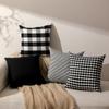 Plain Striped Pillowcase Korean Style Polyester Cotton Black and White Plaid Pillow Waist Pillow Without Core
