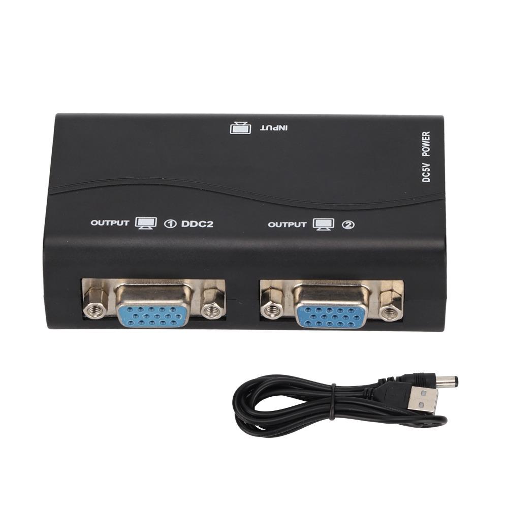 1920x1440 1080P Video Splitter 1 in 2 Out VGA Splitter Amplifier  Projector