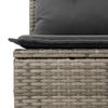 Ensemble de canapé de jardin 6 pièces avec coussins gris en rattan poly, Canapé de jardin 2 places avec rangement 3354588