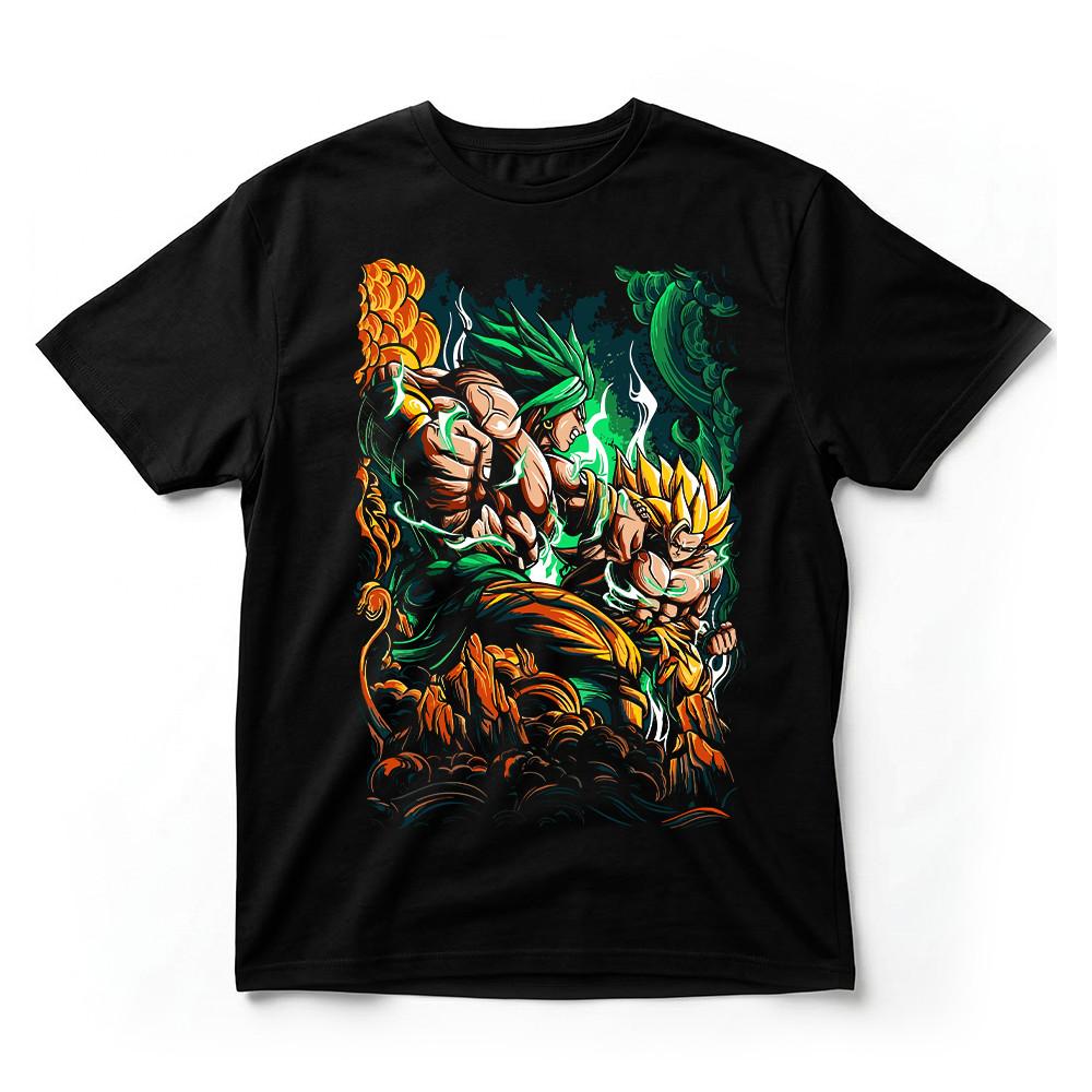 Dragon Ball Super Broly vs Goku TShirt Legendary Saiyan Battle Anime Graphic