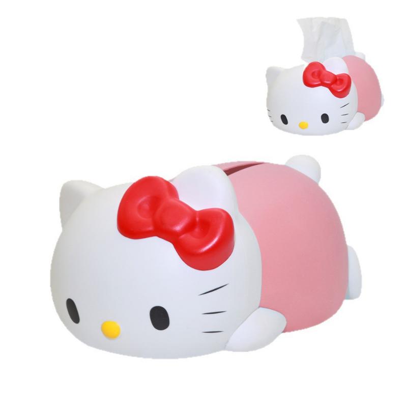 Милая Коробка для салфеток Hello Kitty Аниме Хелло Китти Органайзер для настольных салфеток Хранение туалетной бумаги в ванной Комнатный декор Подходит для детей Развлекательный Веселый Игровой Безопасный