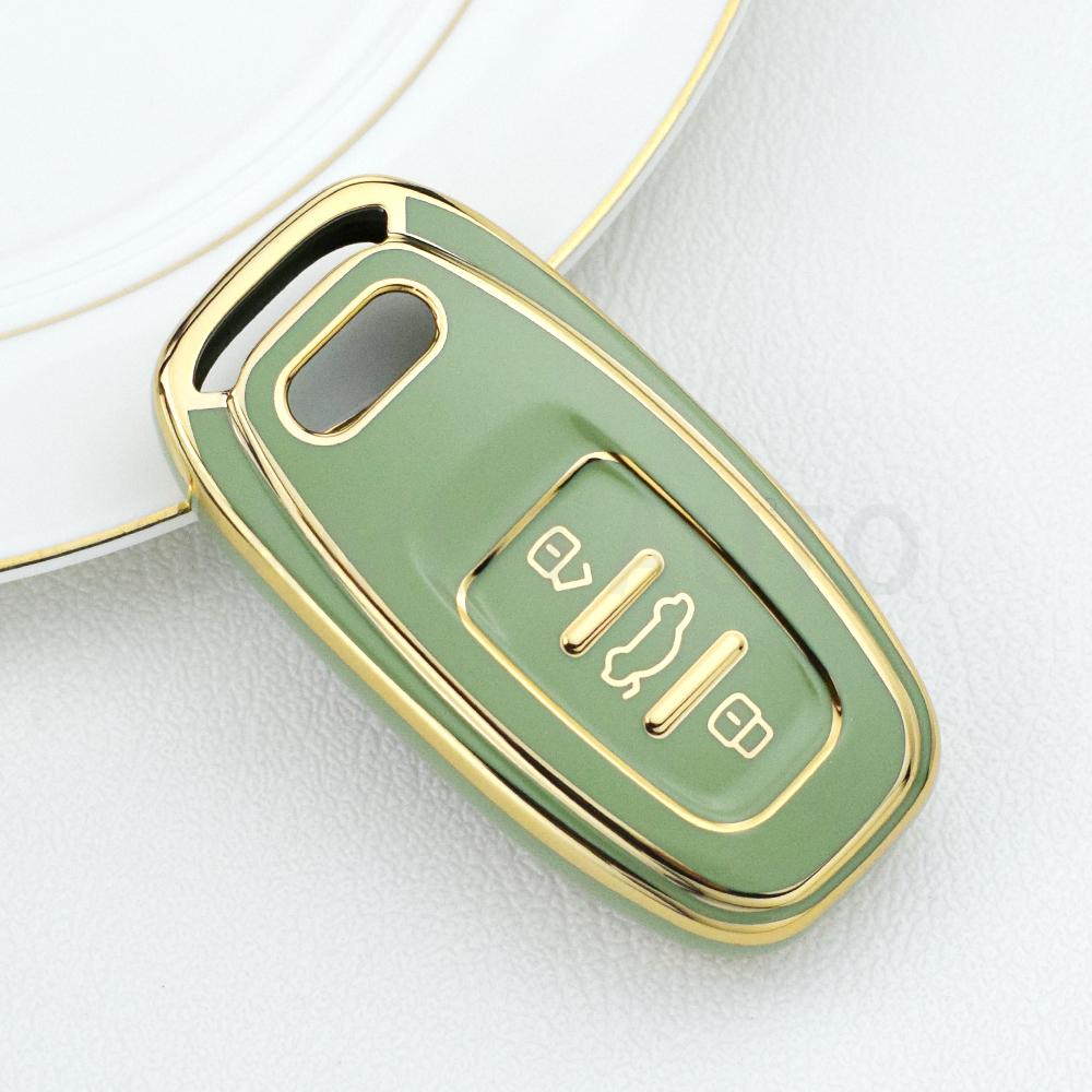 Чехол для ключей от машины из ТПУ с 3 кнопками для A4 A5 A6 A7 A8 Q8 Q5 S6 S7 S5 S4 RS6 RS7, защитная крышка с умным входом без ключа