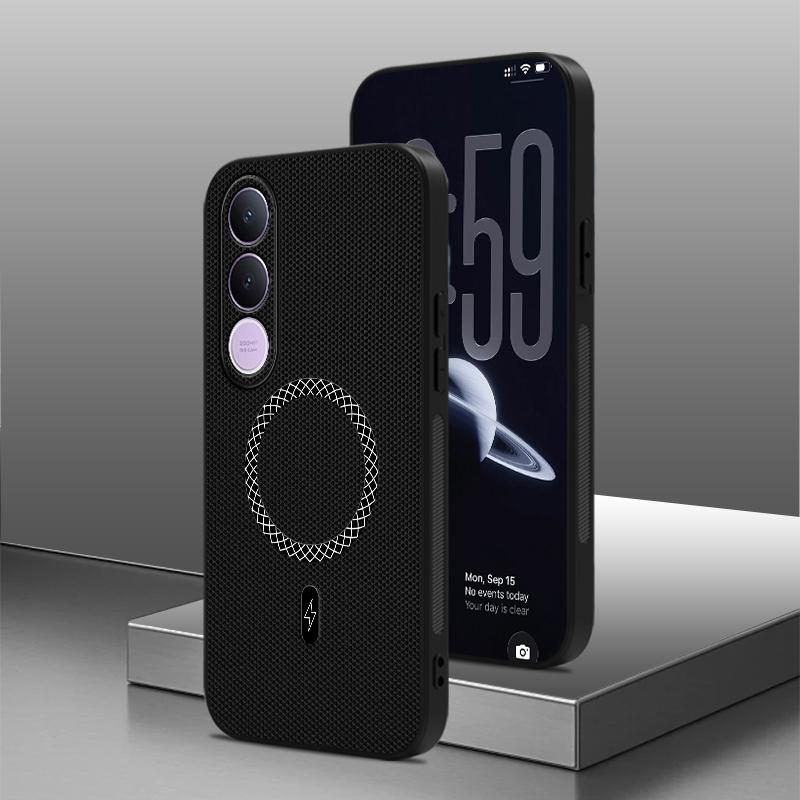 Для Vivo V 70 FE Чехол Роскошный Деловой Стиль Плетеная Кожа Магнитный Защита от Отпечатков Пальцев Ударопрочный Чехол Для Vivo V 70 FE Чехол