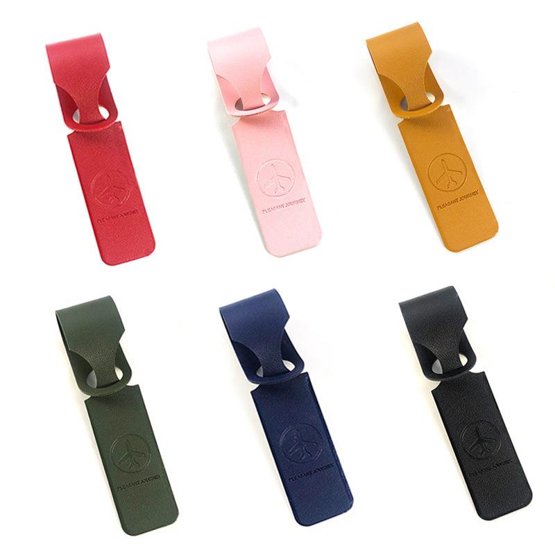 Luggage Tag Pu Leather Long Strip Hanging Luggage Tag Portable Travel Accessories For Suitcase Handbags Backpacks Name Id Address Tags