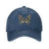 Butterfly Tiger Vintage Adjustable Washed Denim Cotton Low Profile Mens Dad Trucker Hat Fitted Baseball Ball Cap for Men Unisex