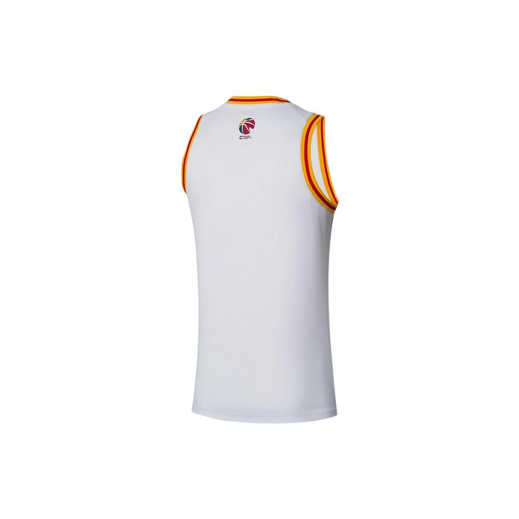 Коллекция профессионального баскетбола Li Ning Баскетбольные майки Мужские Белые Умеренный прямой крой AAYR475-1