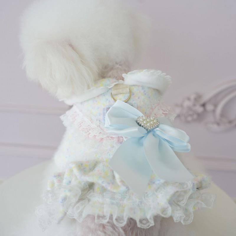Warm Fleece Dog Dress Small Medium Breeds Winter Princess Style Pet Clothing