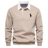 Мужская хлопковая рубашка-поло с длинным рукавом Ralph Lauren с вышивкой лошади для осени и зимы