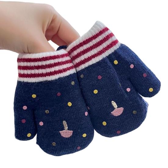 Kids Winter Gloves Cute Cartoon Plush Warm Gloves Fleece-Lined Thickened Windproof Gloves for Boys Girls Outdoor Playing