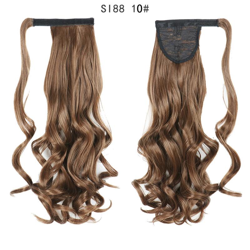 LISI HAIR Длинный синтетический парик с хвостиком на заколке. Наращивание волос с эффектом омбре. Черный, золотой, коричневый хвост.