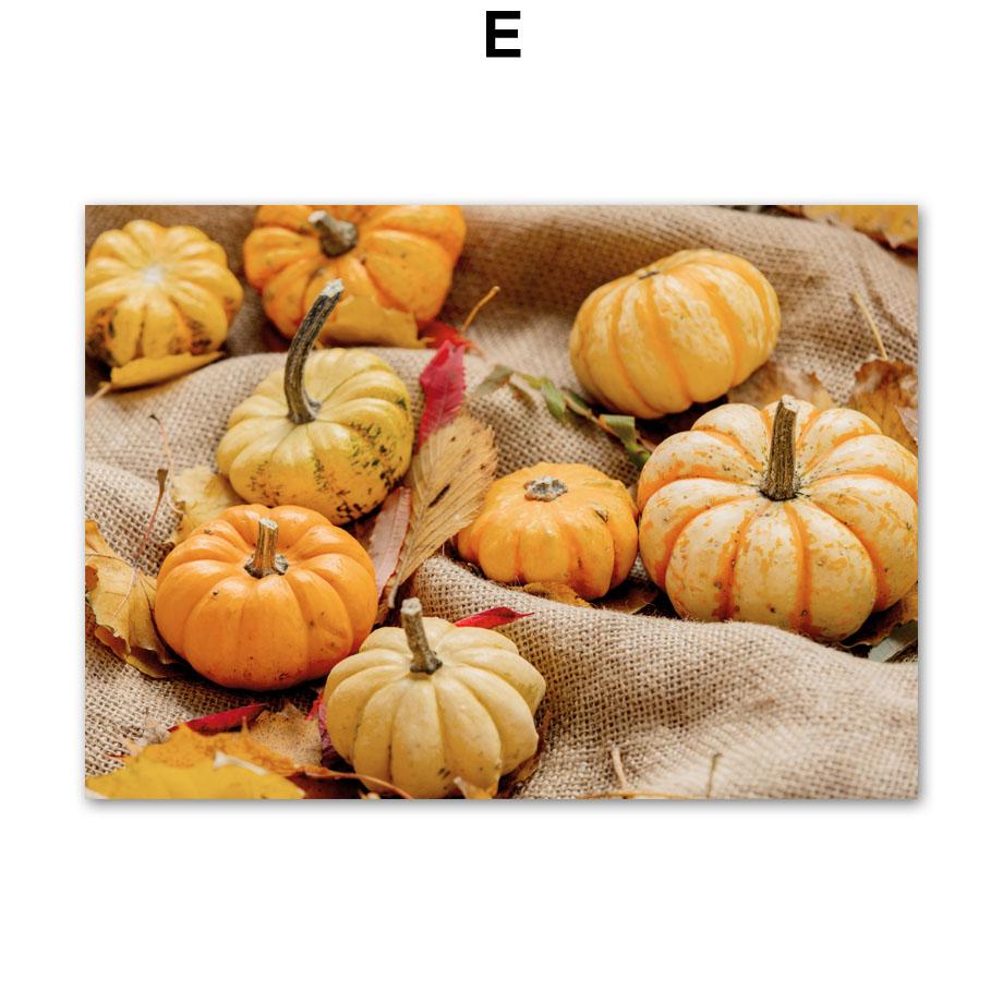 Осенние полевые постеры с бабочкой и тыквой, настенная живопись на холсте, постеры на скандинавскую тему и принты, фотографии для гостиной, домашний декор