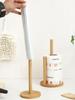Wood Paper Towel Holder Durable Anti-Skid Tissue Vertical Stand Rack Hook For Kitchens Bathrooms Living Rooms Restaurant