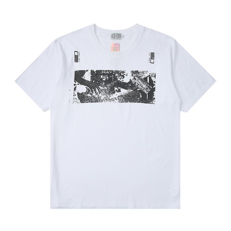 Mens Streetwear Short Sleeve T-Shirt CAV EMPT Style Simple Letter Print Casual Pink Tee Teens
