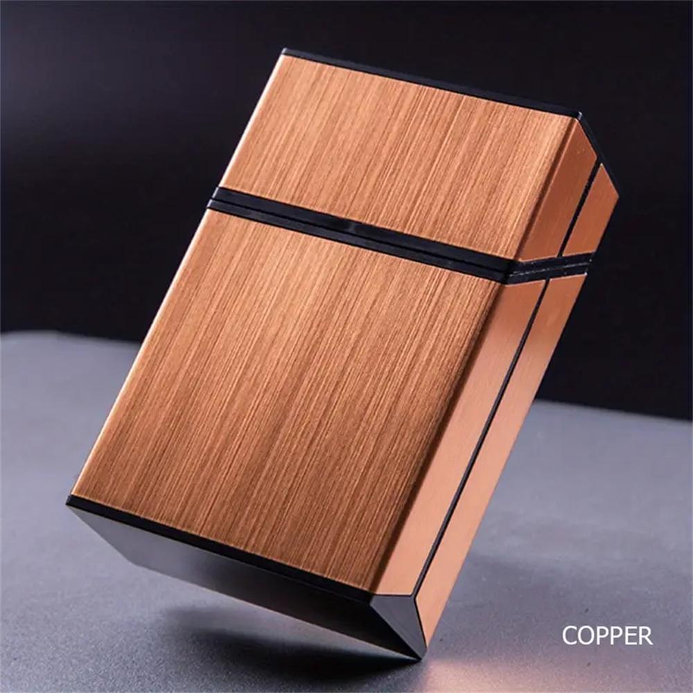 1pcs Portable Cigarette Case Metal Waterproof Cigarette Box 20pcs Capacity Flip Cover Storage Box Men's Gadget Smoking Tool Blac