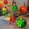 LED Electroplated Snowflake & Star String Lights - Christmas Atmosphere Flashing Fairy Tinsel Ball Decor
