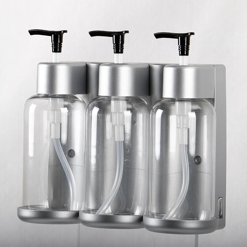 5%OFF Triple Liquid Soap Dispenser Bottle Factory Price Hotel Soap Dispenser Wall Mounted Installation ABS Plastic Leekong 1pcs