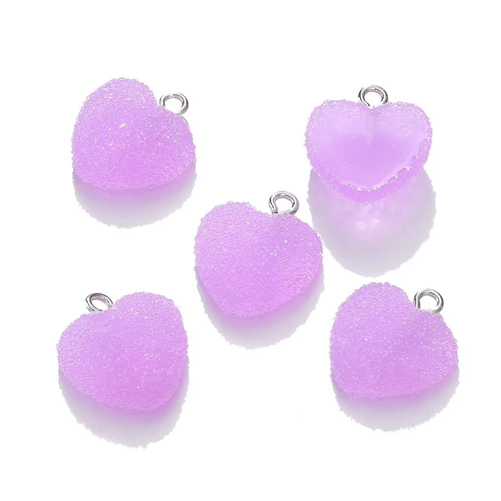 10pcs/lot Colorful Heart Shape Soft Candy Cute Charms Pendants For DIY Earrings Necklace Jewelry Accessories Findings