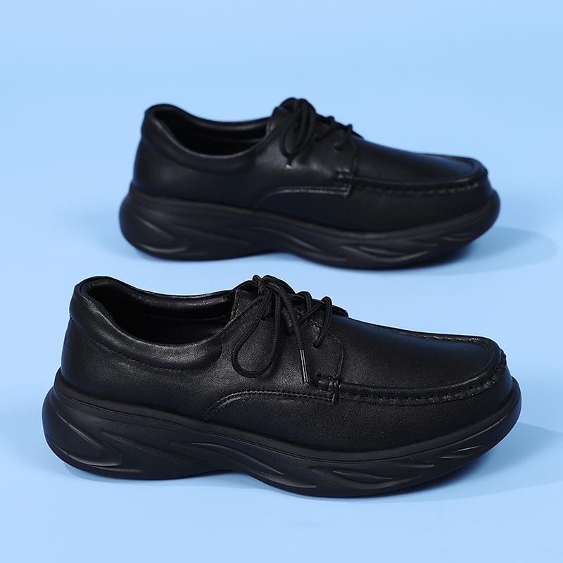 Женские дышащие туфли медсестры на шнуровке с нескользящей подошвой - Удобная мягкая подошва для осени и зимы