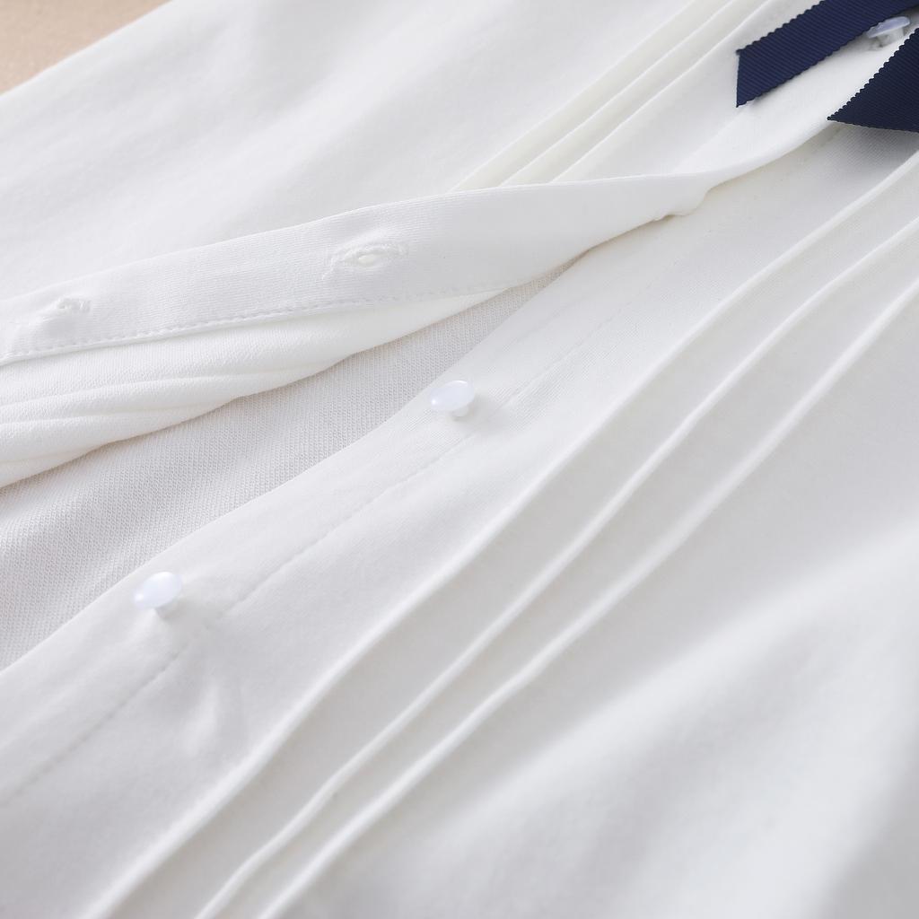 Детская весенне-осенняя рубашка с длинными рукавами для детей, одежда для девочек, детские топы, футболки, хлопковые однотонные изысканные блузки с завязками