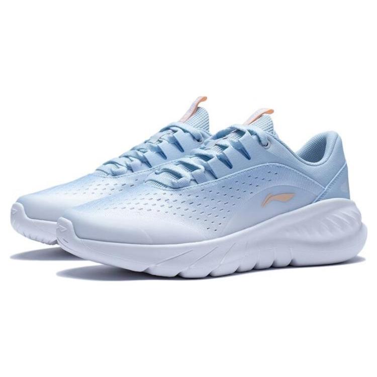 Li Ning EazGo Легкая адаптивность Устойчивость к истиранию Дышащие Низкие беговые кроссовки Женские Сине-белые ARST036-3