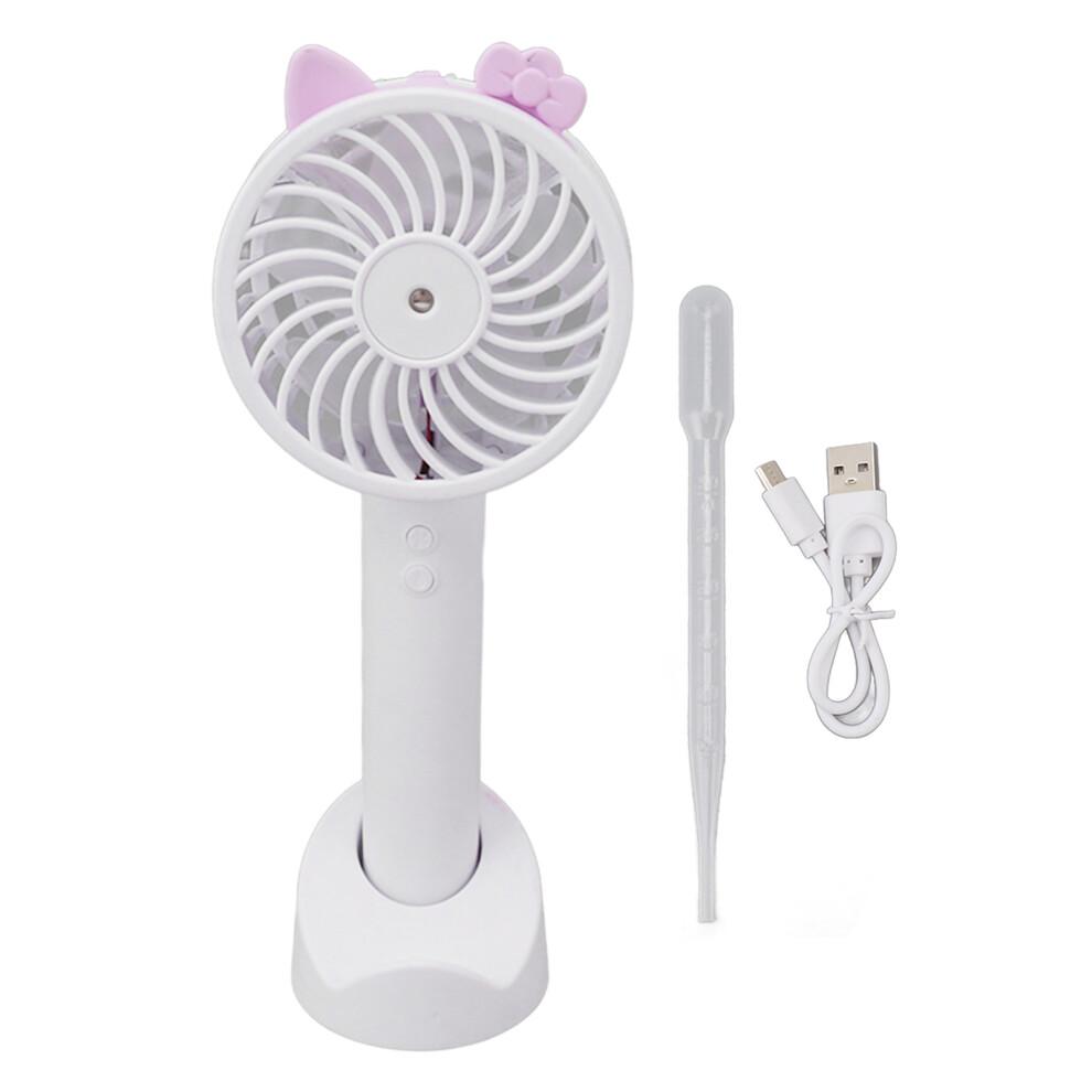 Handheld Fan With Cooling Mist, USB Rechargeable Personal Fan, Battery Operated 3 Speed Mini Fan, Lightweight Ultra-Portable Fan For Summer Travel And