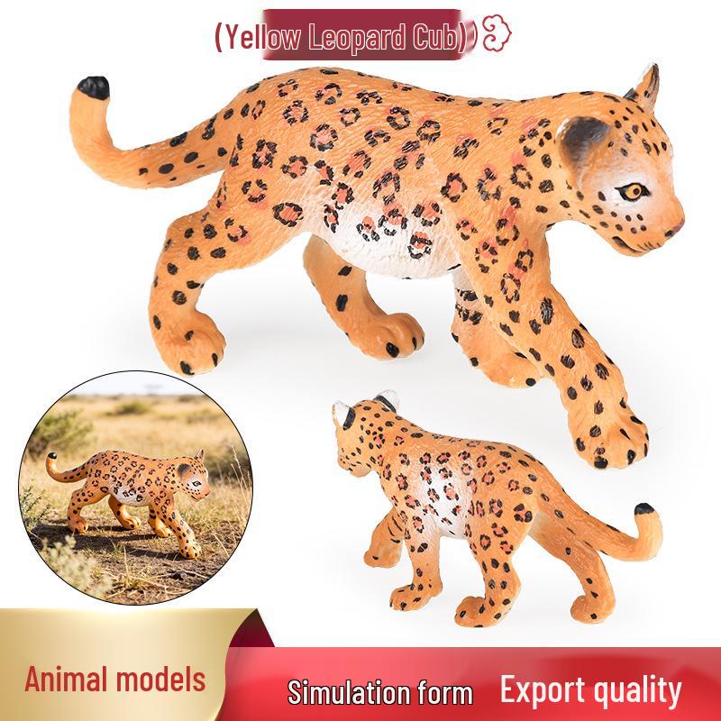Kids' Wild Animal Model Toys: Leopard, Cheetah, Jaguar, Black Panther, Snow Leopard Figurines.