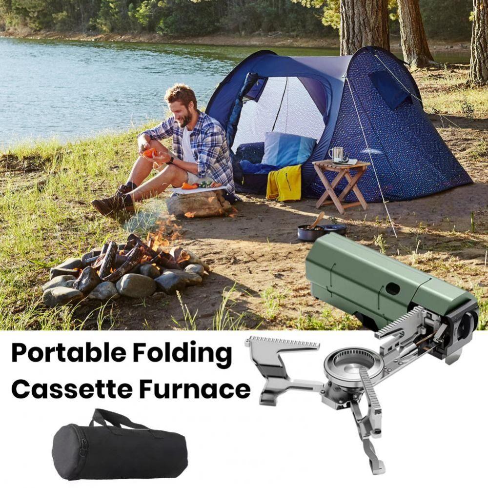 Lightweight Folding Camp Stove Khaki Camping Stove Butane Outdoor Camping Stoves Travel