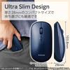ELECOM Slint Wireless Bluetooth Design with Presentation Compatible with and Navy Blue M-TM10BBBU/EC Mouse, Slim, Quiet, 4-Button Mode, Windows, Mac,